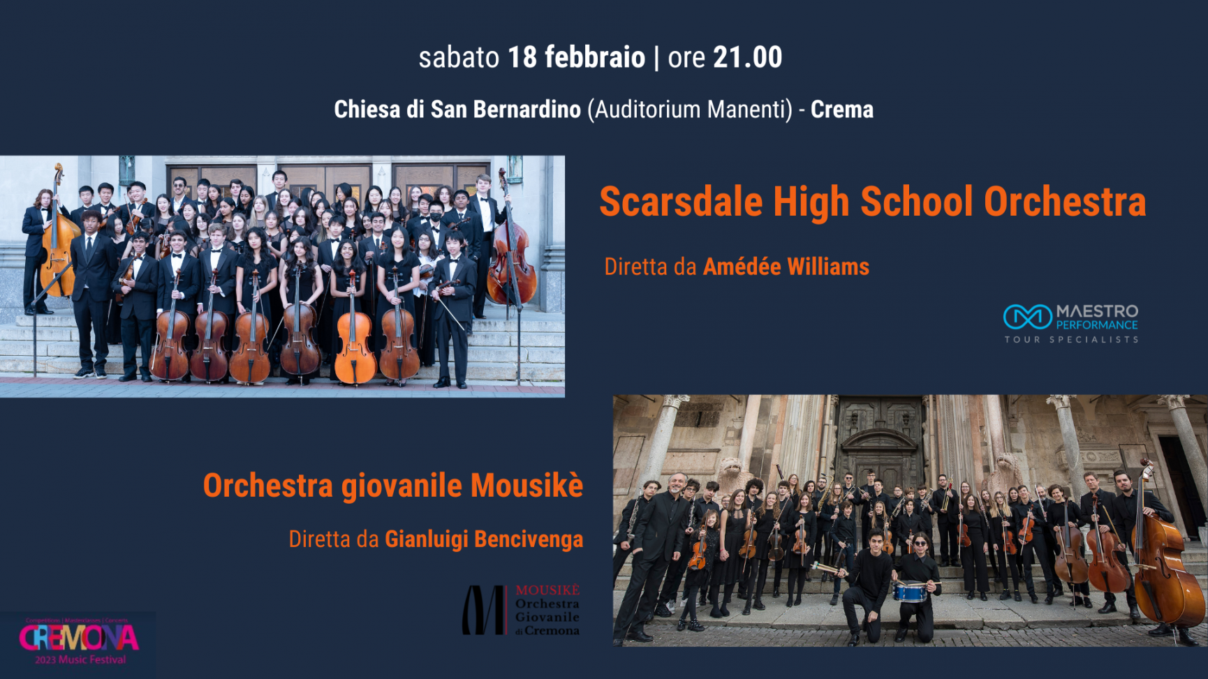 Joint Concert Scarsdale High School Orchestra e ’Orchestra giovanile di